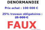 Calcul du prix de revient du dispositif Denormandie - 25% des travaux.