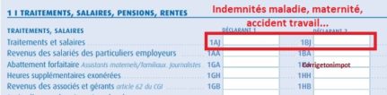 Les indemnités journalières sur la déclaration d'impôt.