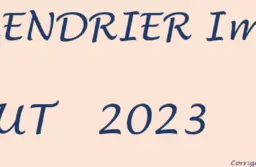 Calendrier des impôts pour le mois d’août 2023.