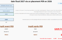 Simulateur Excel : Quelle baisse de l’impôt 2027 si vous placez sur un PER fin 2026 ?